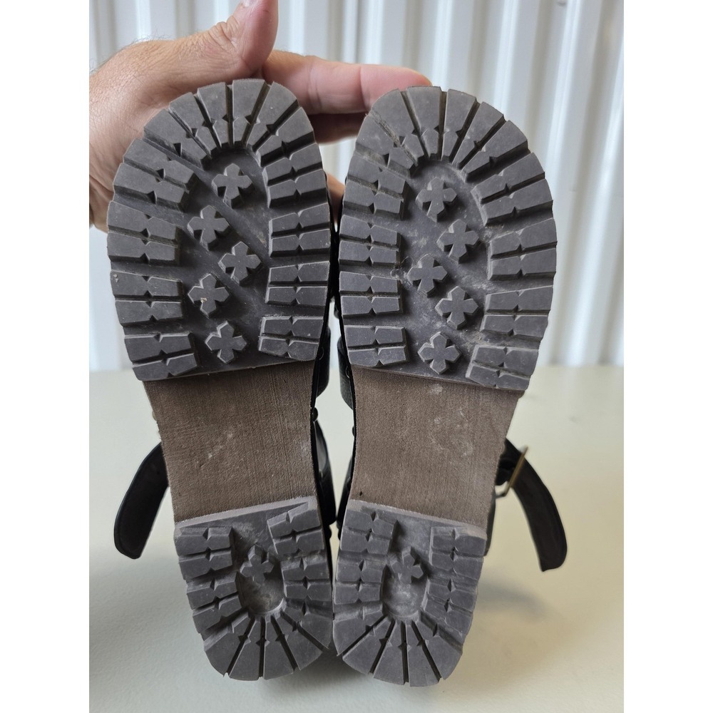 Yellow Box Sandals Womens Size 6.5 Black Rethel Studded Wedge Platform Strappy - Picture 10 of 10